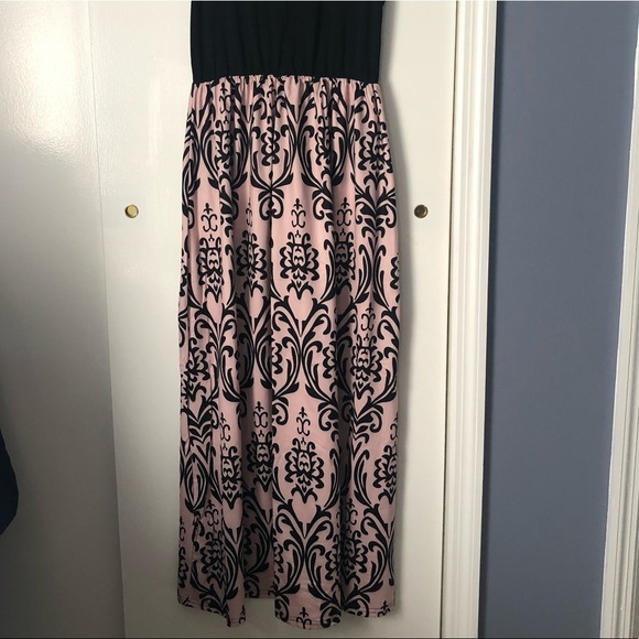 Summer Dress Sleeveless BlackTop with Pattern Pink - Picture 2 of 11